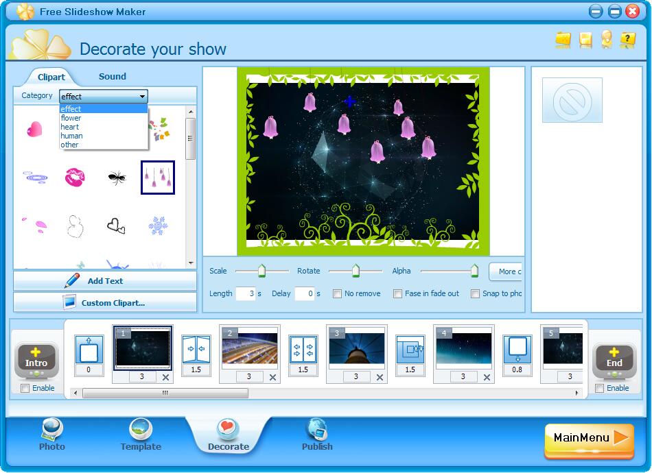 ThunderSoft Free Slideshow Maker 인터페이스