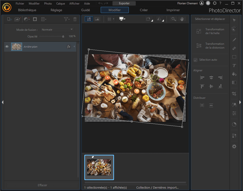 PhotoDirector - retourner et faire pivoter une image avec un logiciel Etape 4