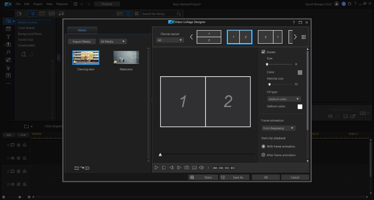 Step 2 Split Screen - PowerDirector