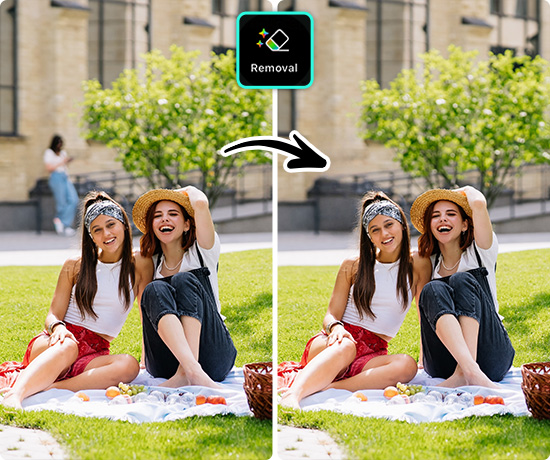 Intelligent Photobomber Removal with Object Removal Tools. Object removal tools in PhotoDirector enable users to intelligently erase photobombers from their photos. These tools effectively restore the intended focus and visual appeal of the photo by removing unwanted elements that disrupt the composition. With PhotoDirector's advanced object removal capabilities, users can effortlessly eliminate photobombers and create clean, visually appealing images.