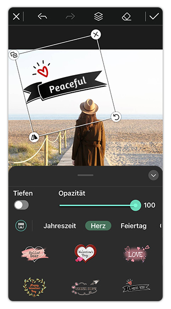 PhotoDirector App - Sprechblase einfügen