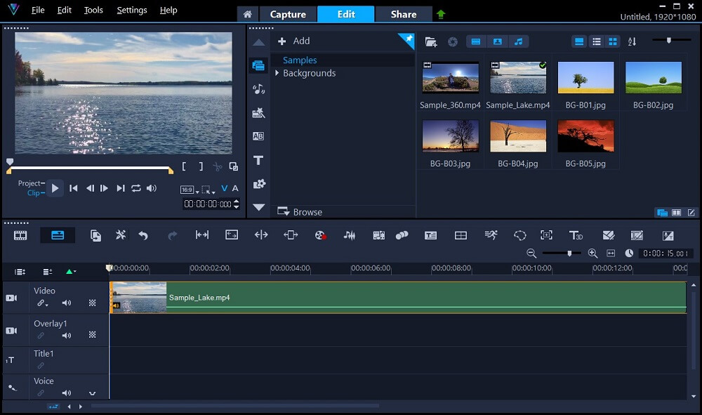 Corel VideoStudio Interface