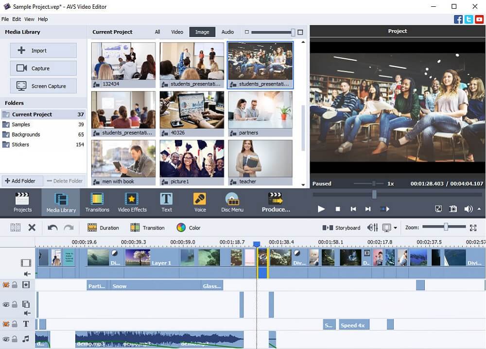 AVS Video Editor Interface