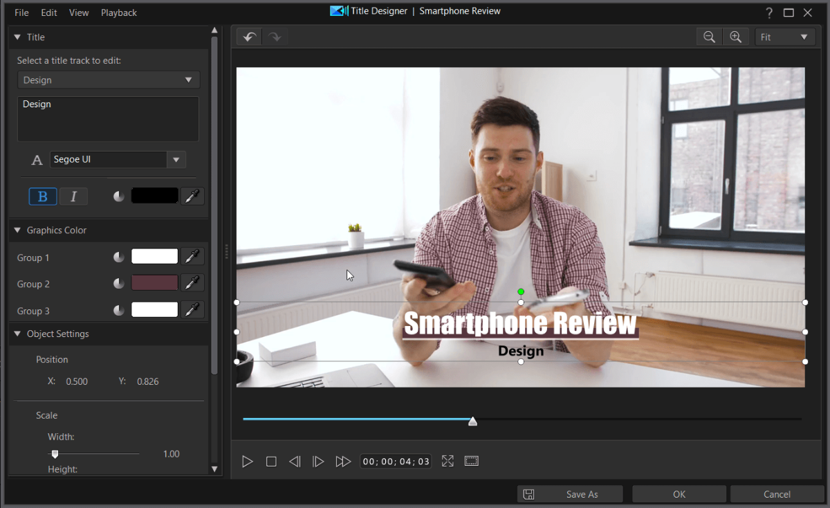 Adding Title Text in PowerDirector Video Editor