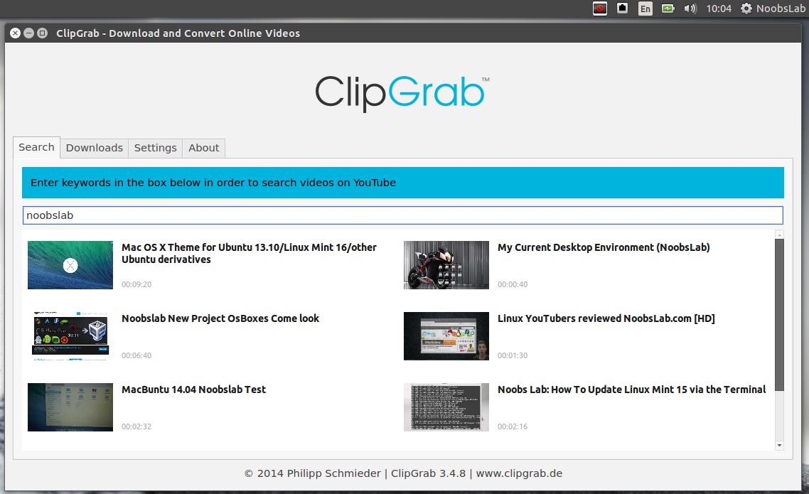 Clipgrab Interface