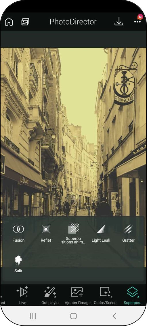 Tuto Etape 4 vieillir une photo sur un appareil mobile