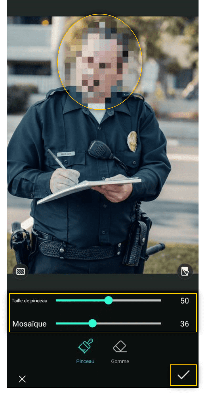 Flouter un visage sur mobile