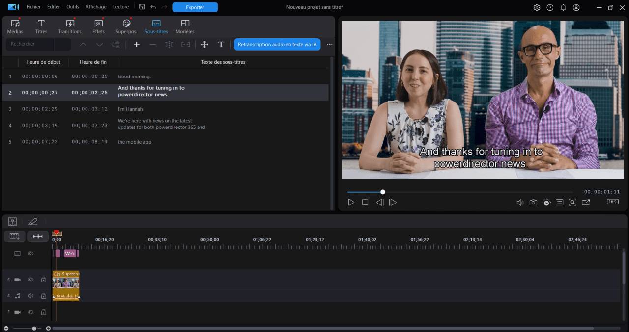 mettre des sous-titres sur powerdirector