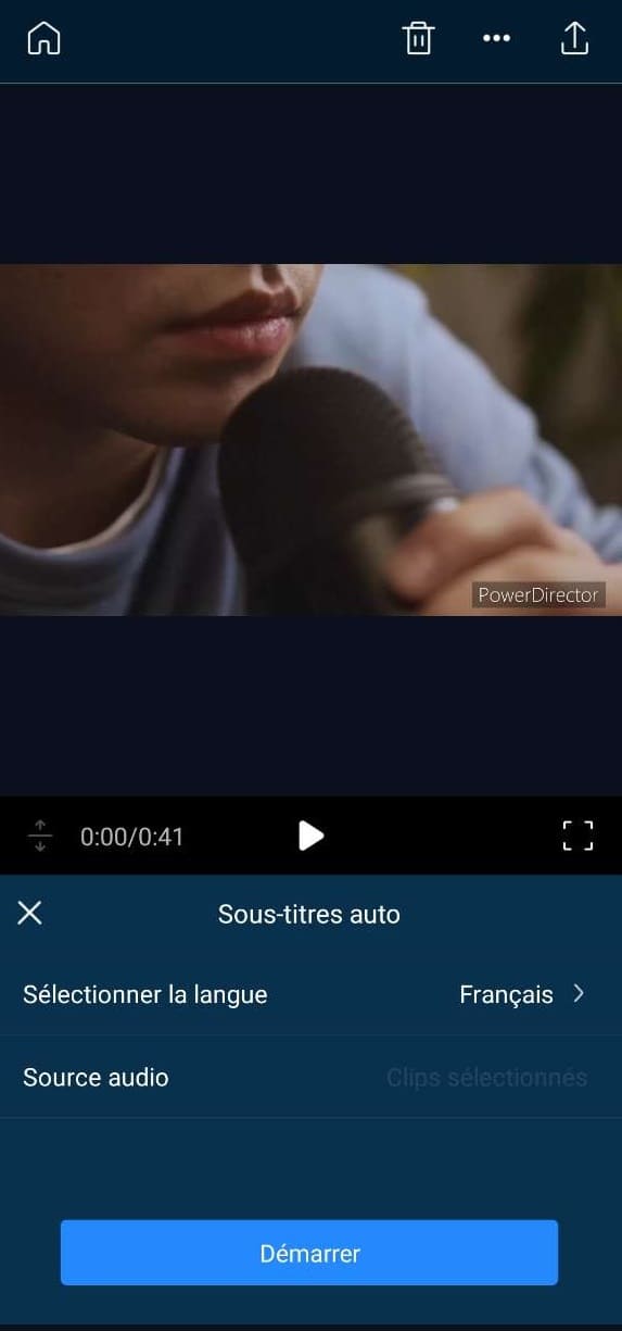 mettre des sous-titres sur l'appli powerdirector