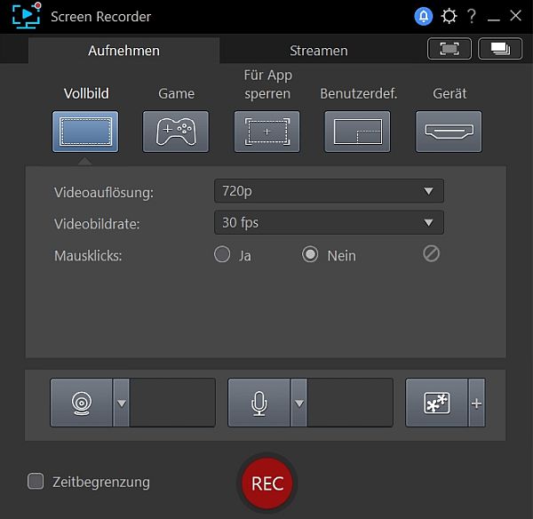 Aufnahme mit dem CyberLink Screen Recorder