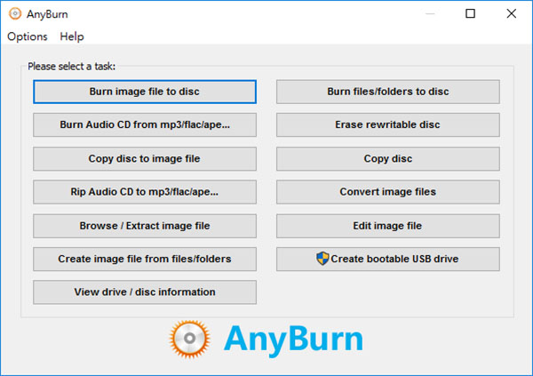 AnyBurn Interface