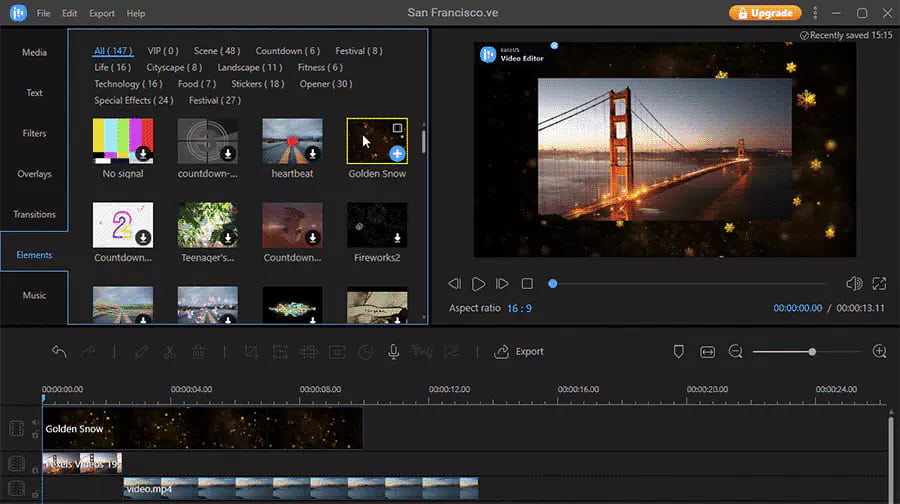 EaseUS Video Editor Oberfläche