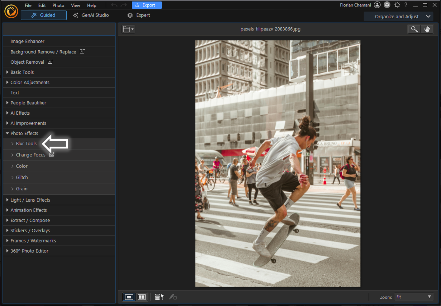 How to blur a photo on PC - Step 3