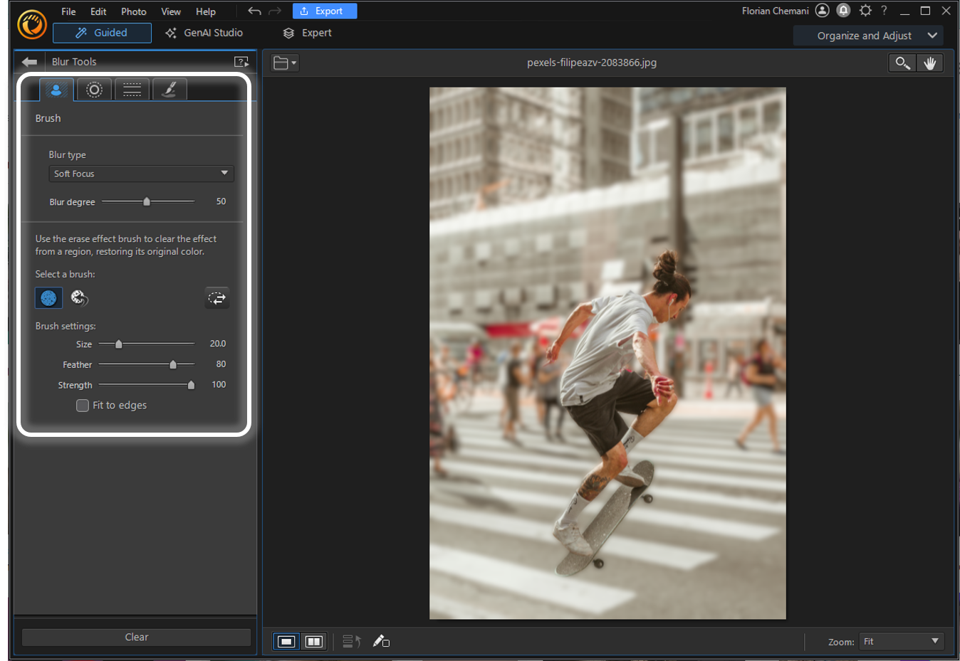 How to blur a photo on PC - Step 4