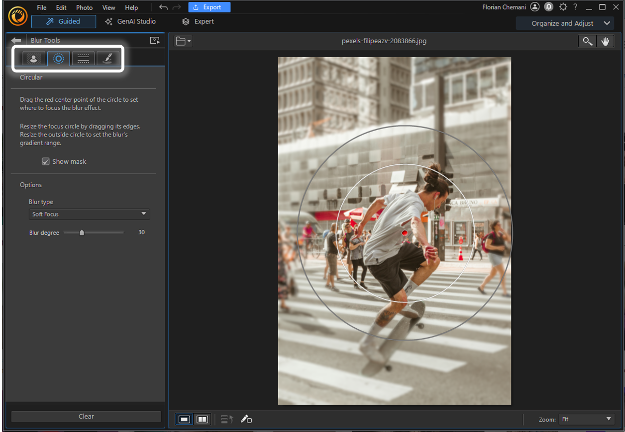 How to blur a photo on PC - Step 5