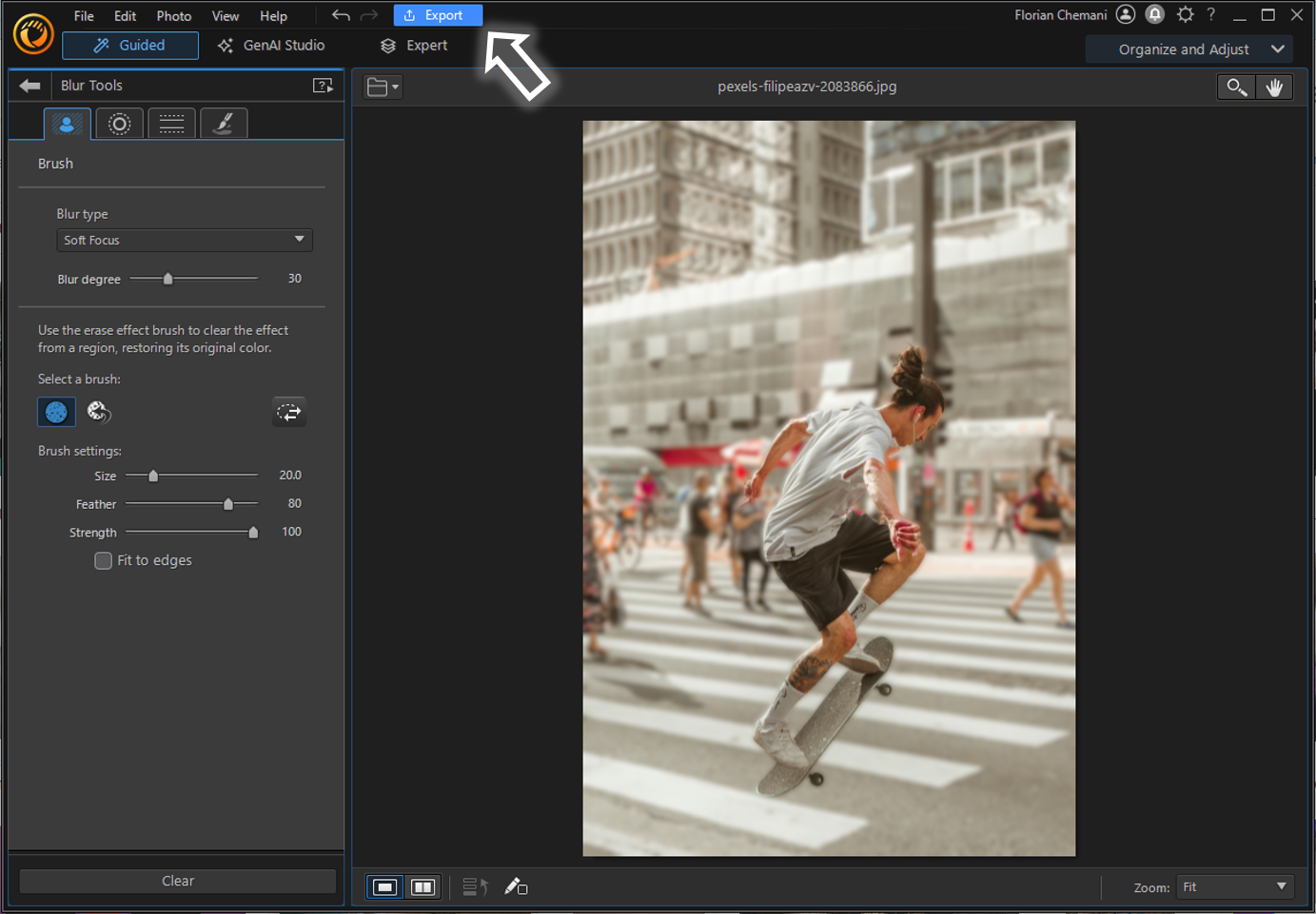 How to blur a photo on PC - Step 6