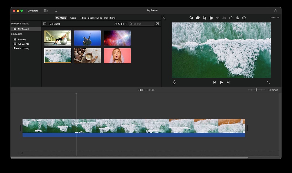 iMovie Interface