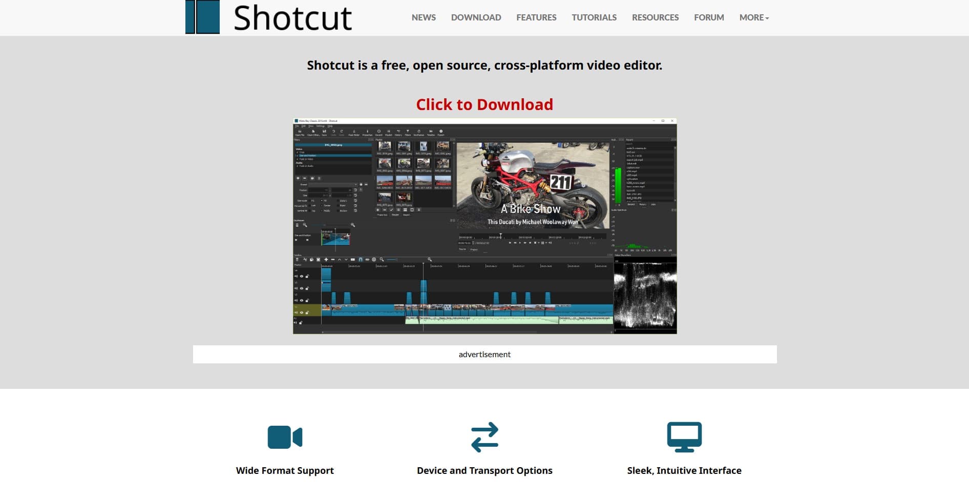 Shotcut ホームページ