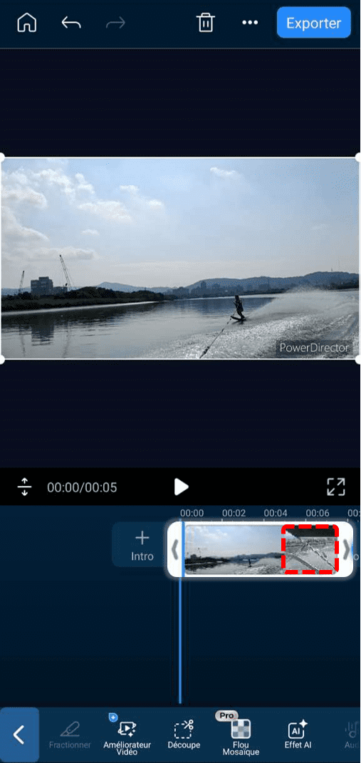 Découper une vidéo avec l'appli PowerDirector
