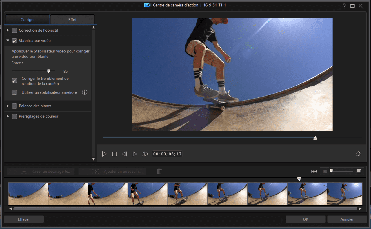 stabilisateur video de powerdirector