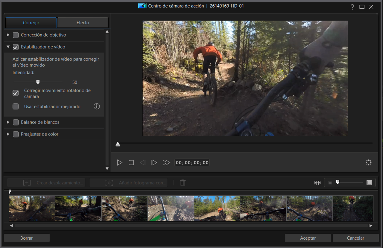 Cómo estabilizar un vídeo en PC con PhotoDirector