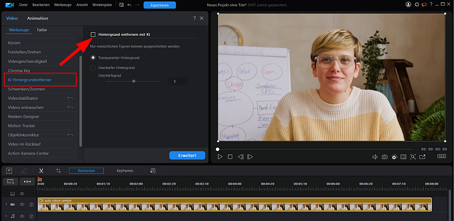 Video Hintergrund entfernen mit PowerDirector