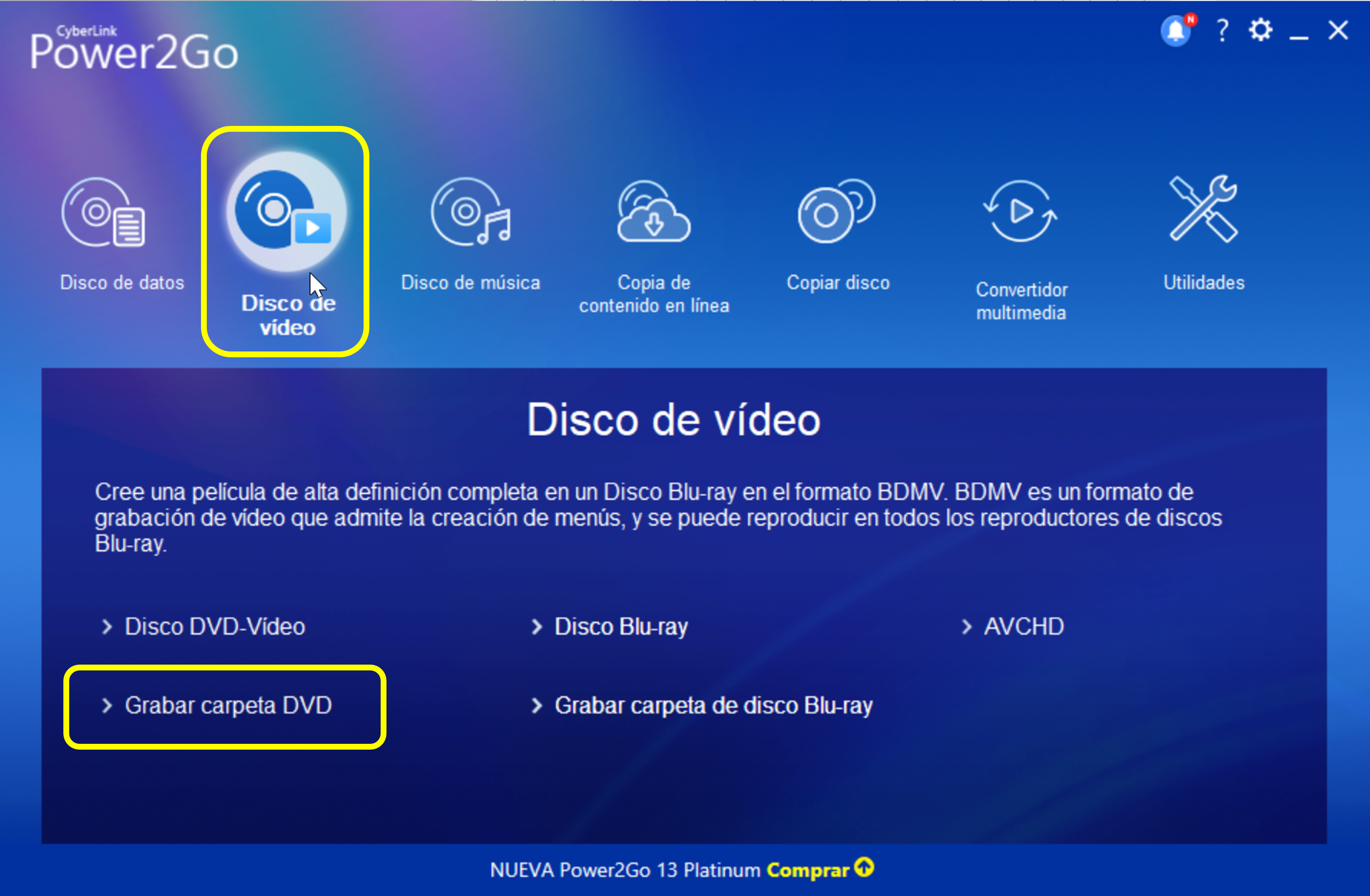 Power2Go - Disco de video