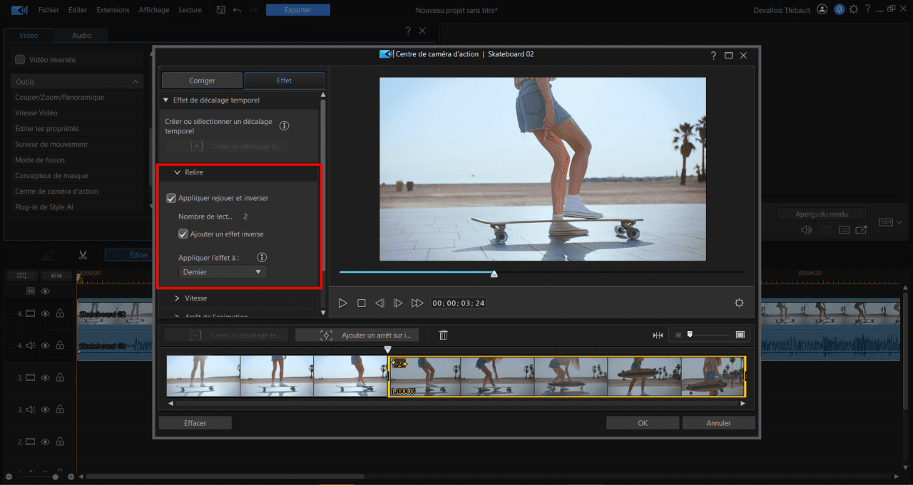 Tutoriel pas a pas logiciel PowerDirector : Comment inverser une vidéo?