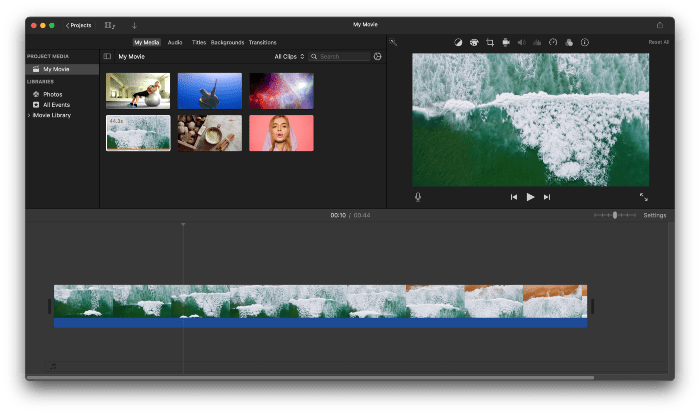 iMovie Interface