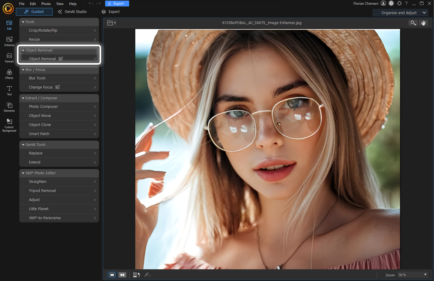 Remove glare from photo with a software - Step 2