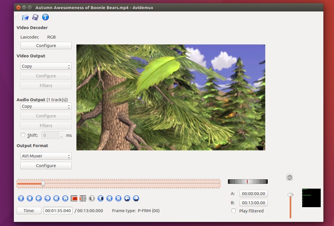 Avidemux Interface