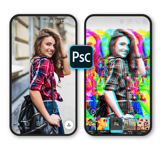 Adobe Photoshop Camera app UI