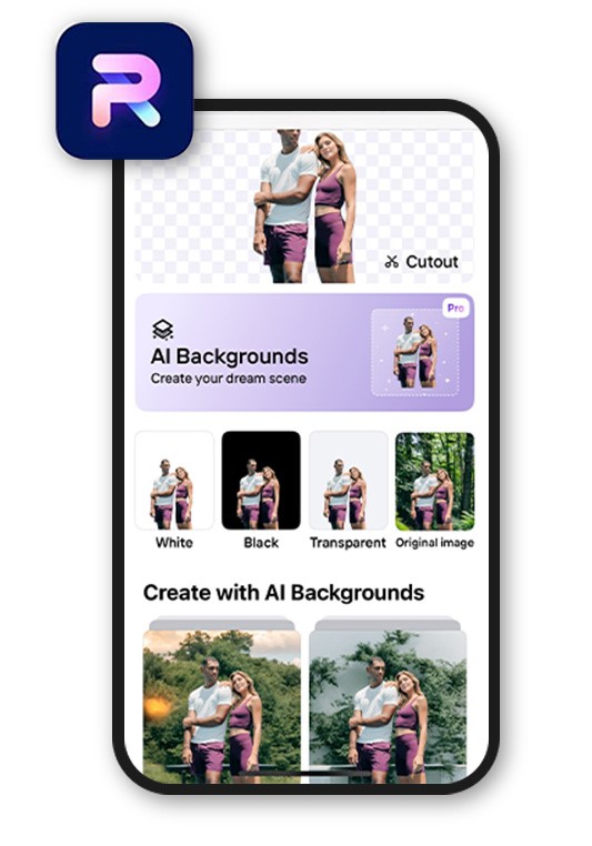change photo background UI of Photoshop Express