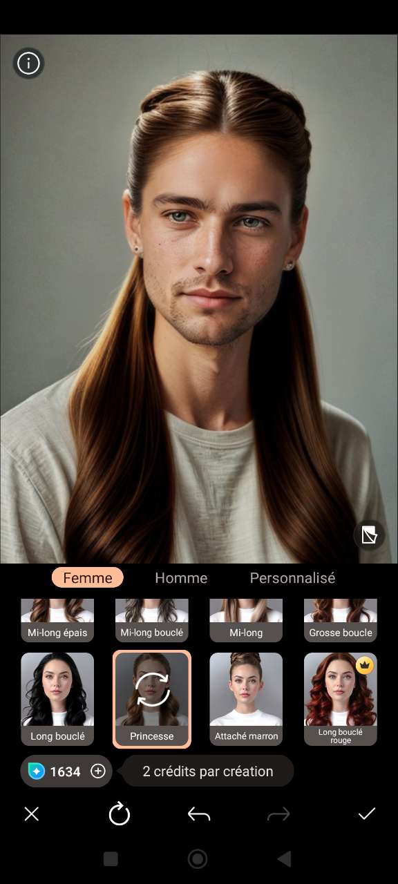 transformer homme en femme avec l'appli PhotoDirector
