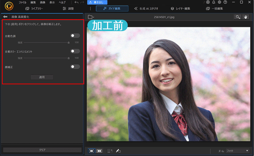 PhotoDirector PC 版 AI 画像高画質化サンプル