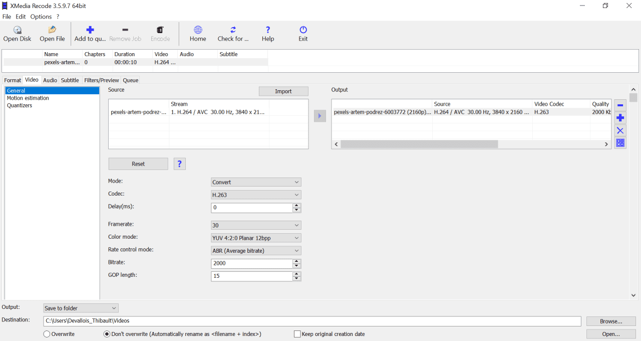 Logiciel XMedia Recode