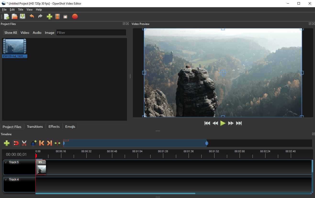 OpenShot Interface