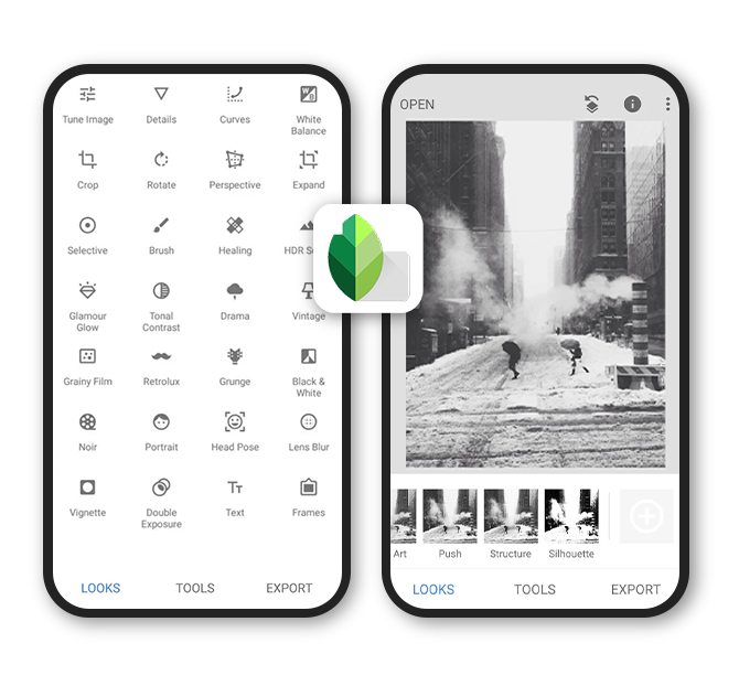 Snapseed app UI