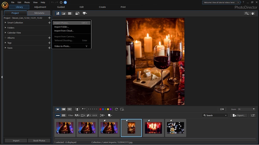PhotoDirector - Import Image