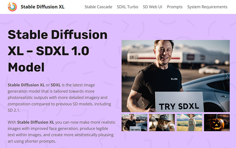 SDXL 公式サイト引用画面