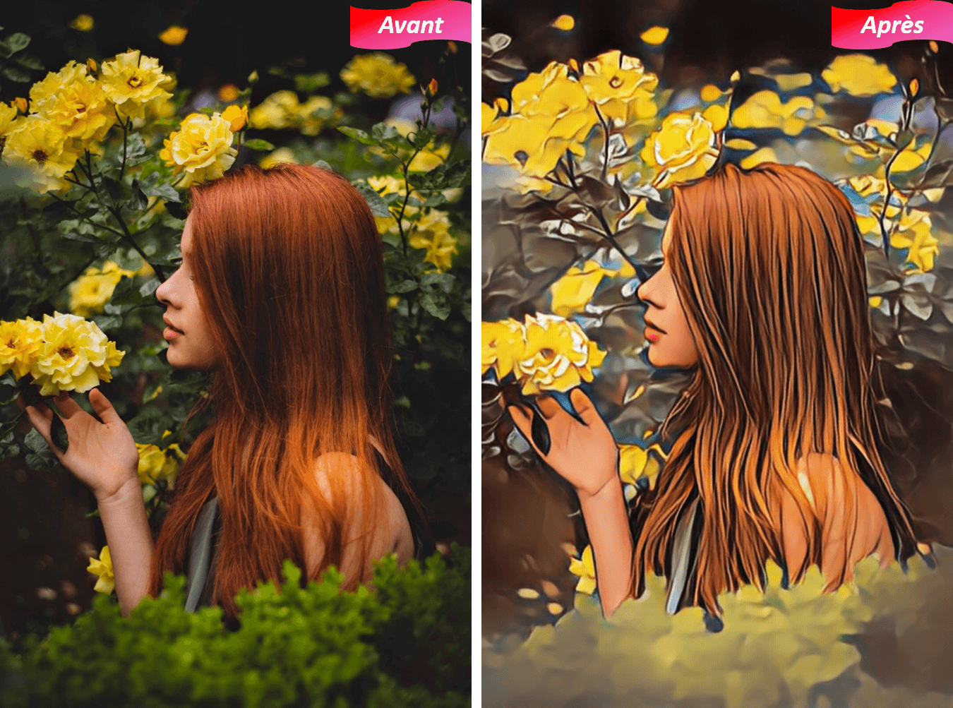 Photo d'une personne transformée en dessin avec PhotoDirector