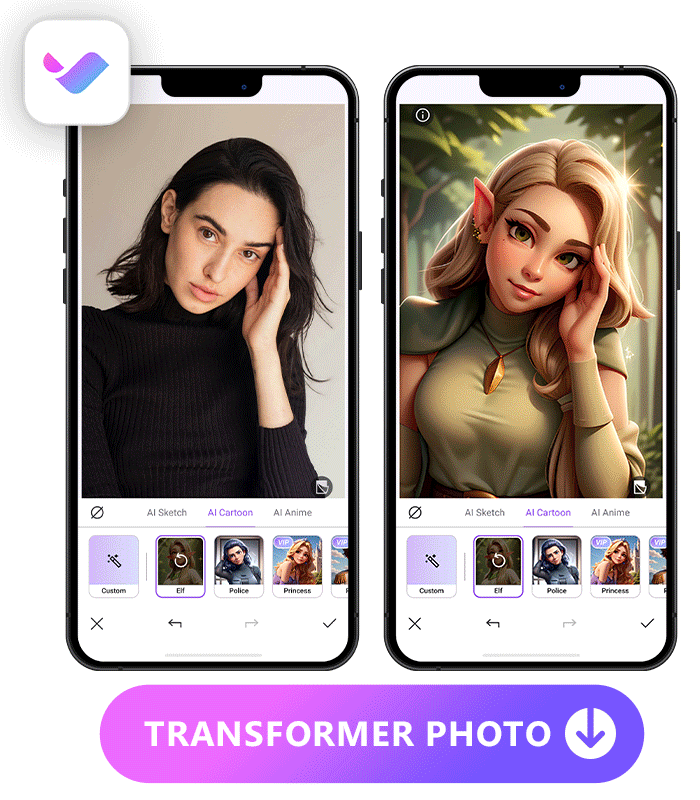 Vivid Glam Interface - Application pour transformer une photo en dessin