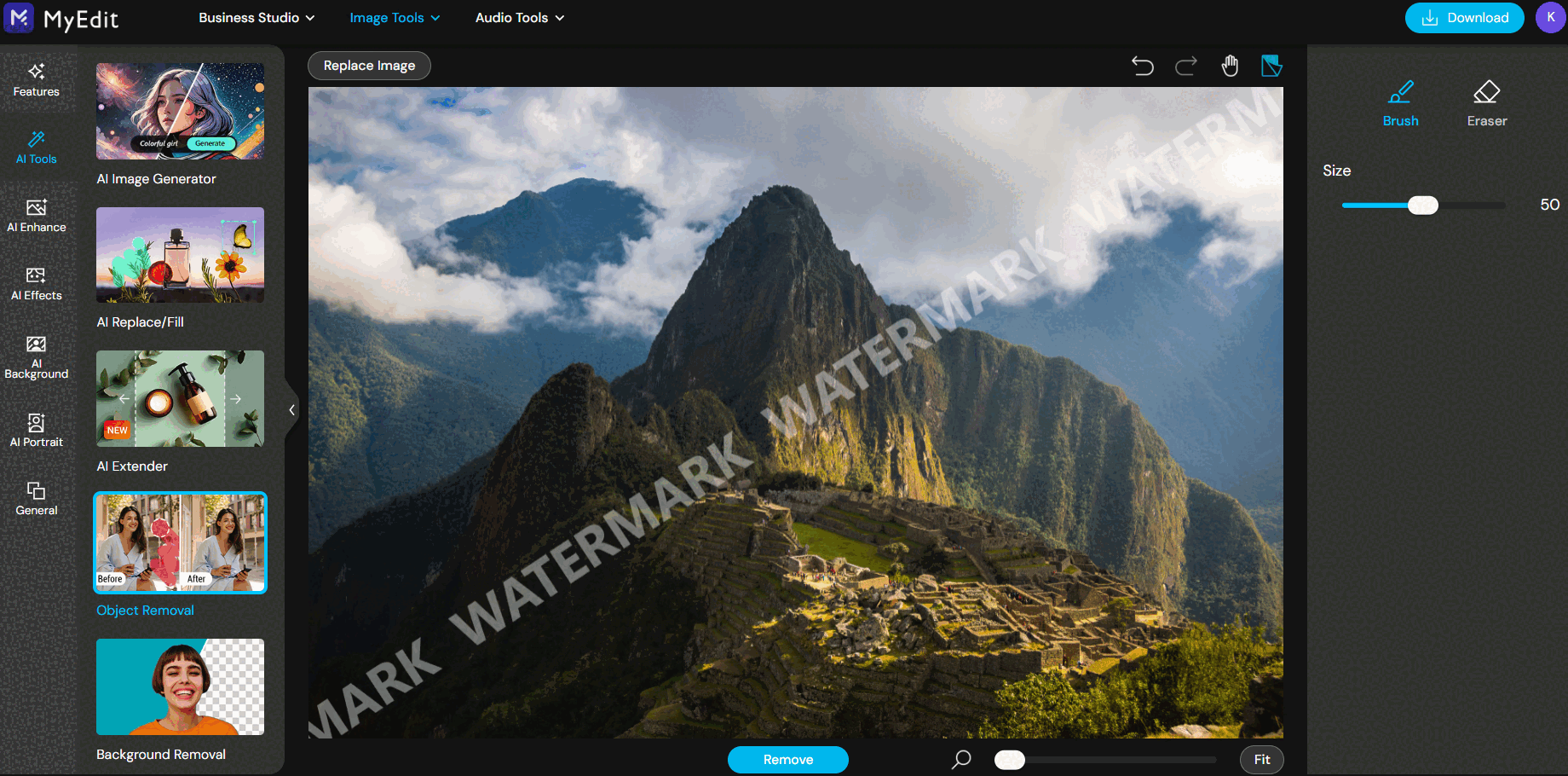 Remove watermarks from images online with MyEdit Remove watermarks from images online with MyEdit