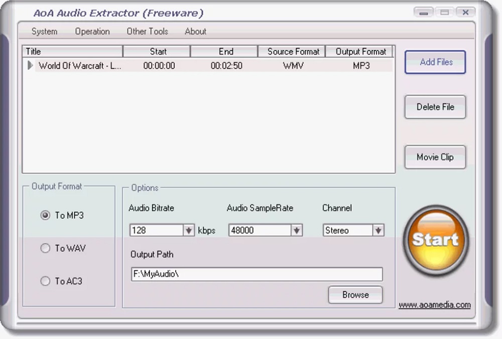 AOA Audio Extractor Interface