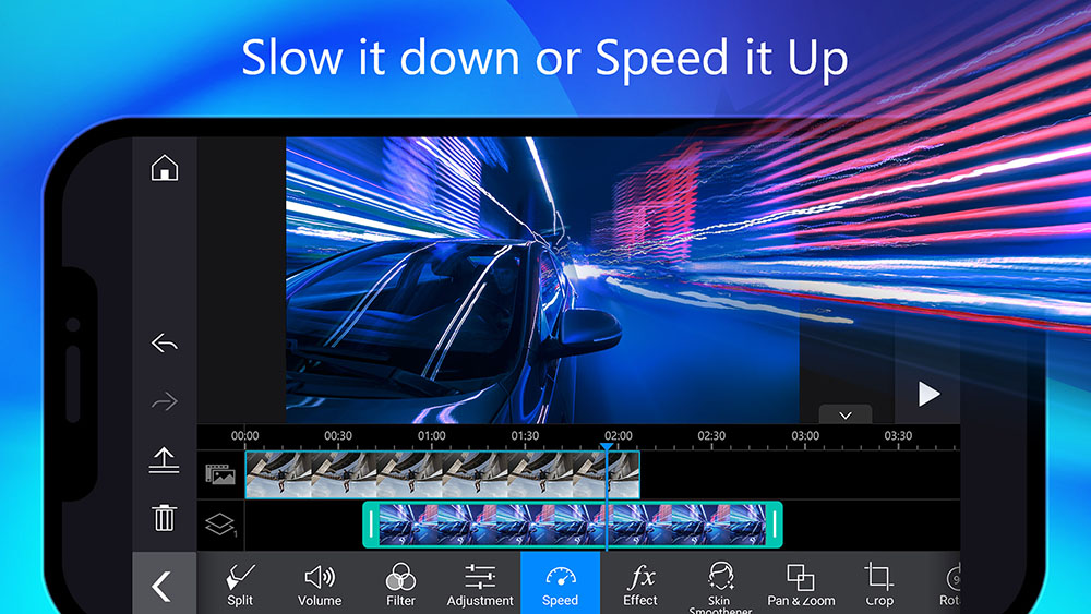 Slow videos down or Speed videos up with PowerDirector App