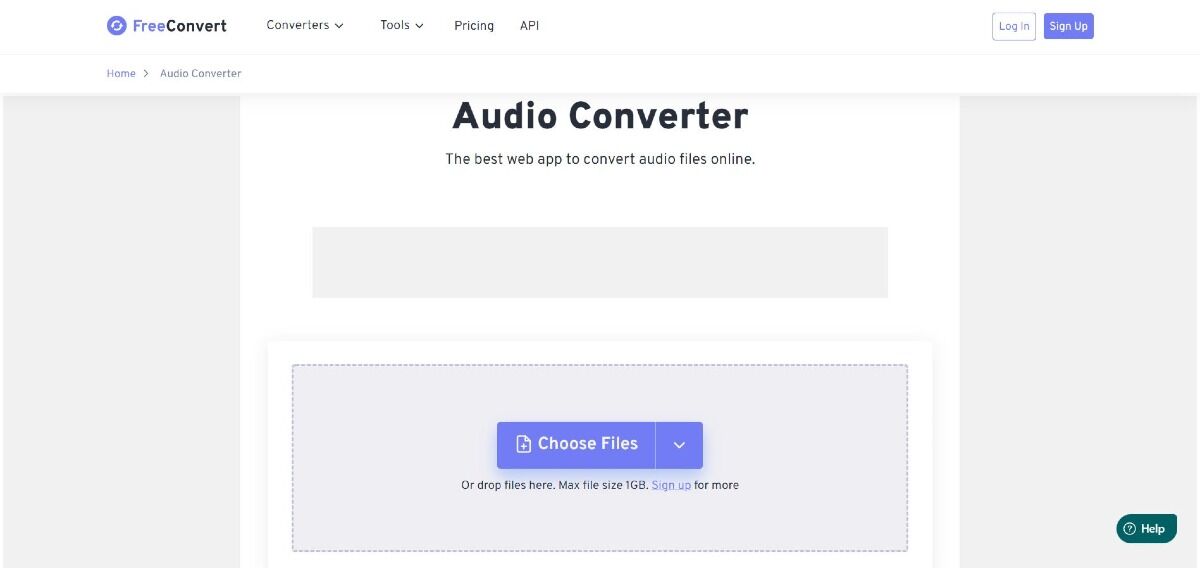 Interfaz de Free Convert