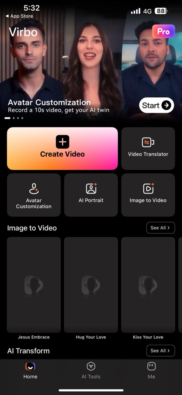 Virbo - Best AI App for Creating Video Content