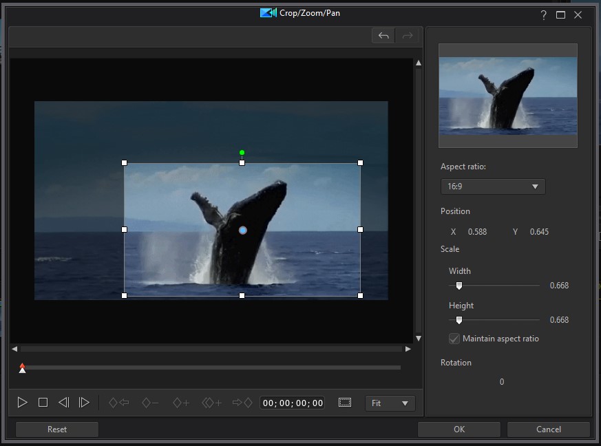PowerDirector - Resize/Crop a video, Resize Video