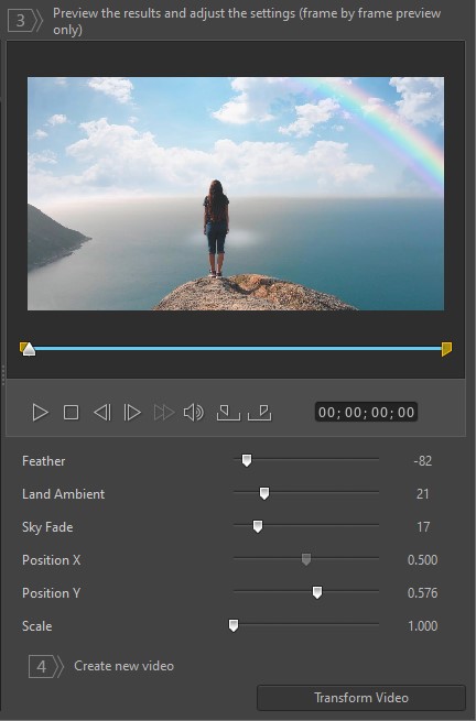 PowerDirector - AI Sky Replacement - Adjust settings