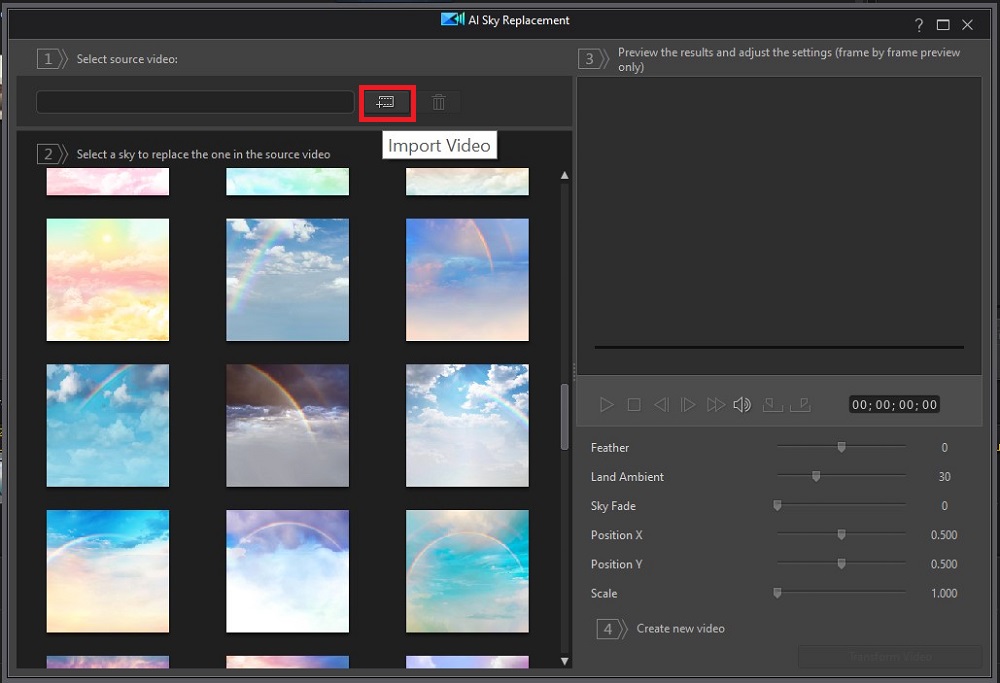 PowerDirector - AI Sky Replacement, Import Video